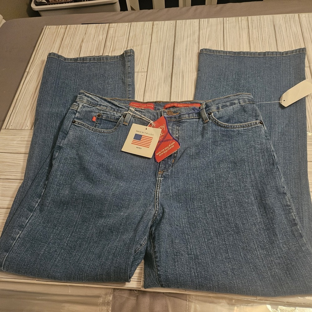 NYDJ Jeans Womens 18P Blue Denim Not Your Daughters Tummy Tuck  Stretch 33x30